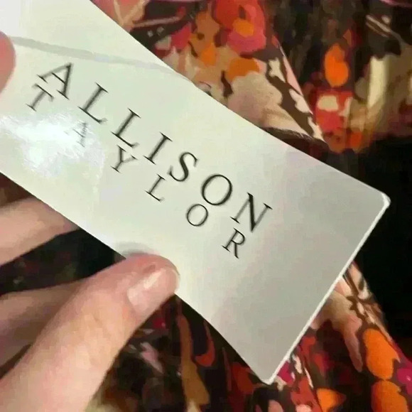 Vintage paisley blouse scarf tie neck sheer patterned top Allison taylor L NWT - Picture 8 of 11